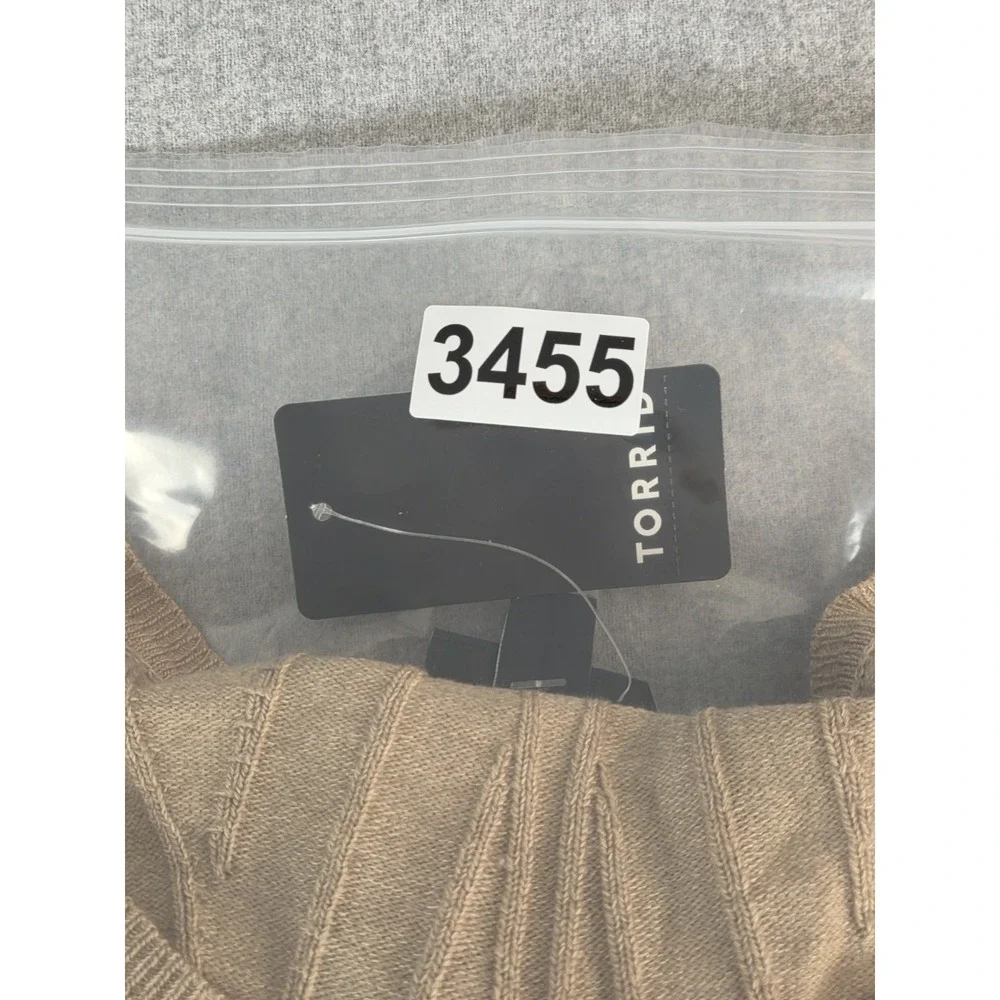 Torrid Knit Sweater Dress Women Size 1X Beige 3/4 Sleeve Boho Stretch Long NEW - Picture 13 of 13